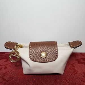 Longchamp Le Pliage Mini Pouch Coin Purse Off White Beige Cream